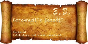 Borovnyák Dezső névjegykártya